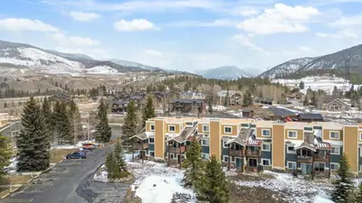 an aerial view of a resort in the mountains at Stylish 2BR Near Trails and Slopes in Dillon