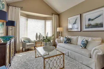 a living room with a couch and a table at 1 Mi to Cherry Creek State Park Home with Game Room in Centennial