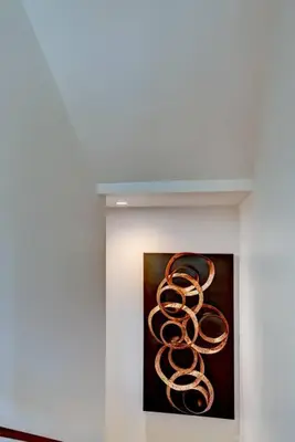a painting of a group of olympic rings on a wall at Luxury Townhouse in the Heart of LoHi in Denver