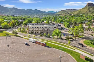 an aerial view of a city with a building at 1 Mi to Dtwn Cozy Retreat in Golden, CO! in Golden