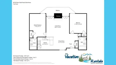 a floor plan of a house at AA302 Buffalo Village in Silverthorne