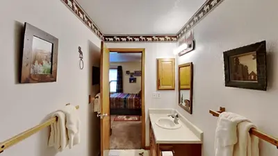a bathroom with a sink and a mirror at CC102 Buffalo Village in Silverthorne