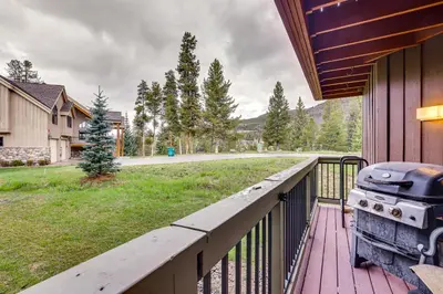 a grill on a porch of a house at Dillon Vacation Rental 1 Mi to Keystone Resort in Dillon
