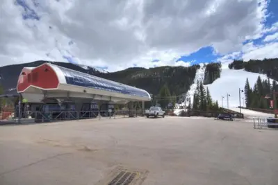 a building with an airplane on the side of it at River Run Village 3 Bedroom Condo in Keystone