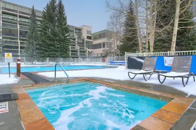 a swimming pool with snow on the ground at Keystone Lake - MTN View - Pool Hot Tub Gym Sauna in Dillon