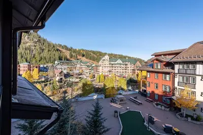 a view from a window of a town with buildings at Ski-In / Ski-Out 1 Bedroom Condo base of WP Resort in Winter Park