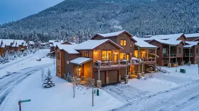 an aerial view of a lodge in the snow at 4BD Family Friendly Minutes from River Run Gondola in Keystone