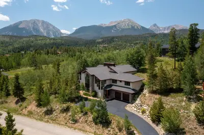 an aerial view of a house in the mountains at CoCo Chalet in Silverthorne