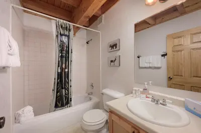 a bathroom with a sink and a toilet and a shower at 980 Mulligan in Fraser