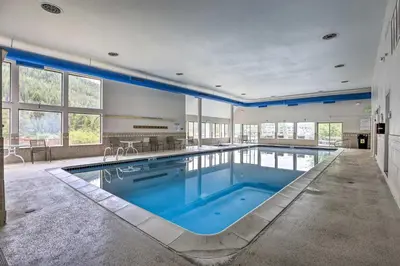 a large swimming pool in a large house at Ski Shuttle Access Studio 2 Mi to Keystone Slopes in Keystone