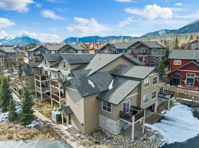 an aerial view of a residential neighborhood with houses at 2BR Condo - Ideal Hub for Year-Round Fun in Silverthorne