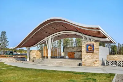 a pavilion with a roof on top of it at NEW Condo Grand Park W/Hot Tub & Mountain View in Fraser