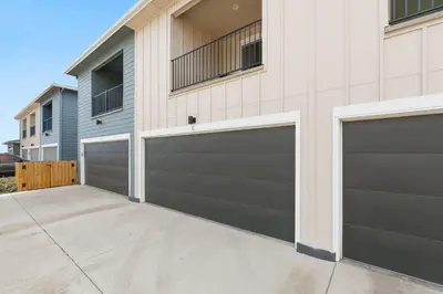 a pair of garage doors on a house at Urban Oasis near Breweries & Old Town - Free Bikes in Fort Collins