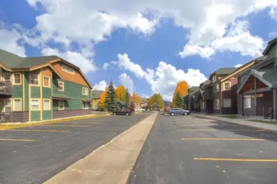 an empty street in a town with houses at Tarn Landing C-4 in Frisco