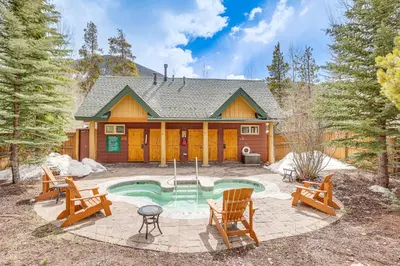 a house with a pool in front of it at Keystone Ski House Gem Walk to River Run Gondola! in Keystone