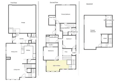 a floor plan of a house at Contemporary Gem - Rooftop Deck & Private Hot Tub! in Fort Collins