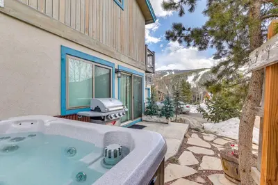 a hot tub in the backyard of a house at Walk to Slopes Home with Hot Tub in Keystone in Keystone