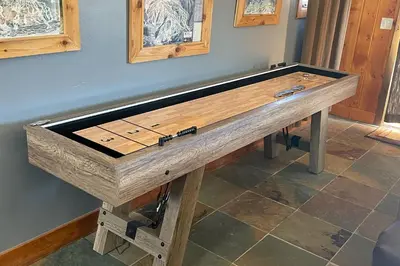 a pool table in a room with a tableablish at Bergamont Bliss in Tabernash
