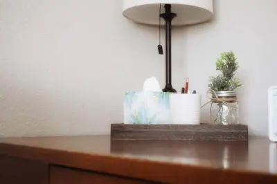 a desk with a lamp and plants on it at Modern 2 bed in Westminster in Westminster
