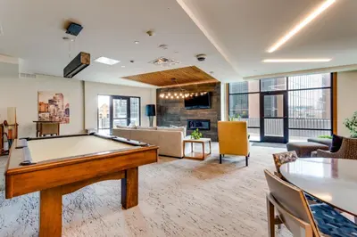 an office with a pool table in a room at Downtown Denver Condo in the Center of the City! in Denver