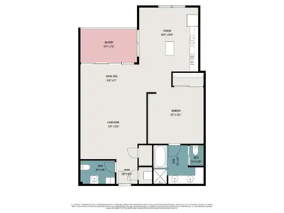 a floor plan of a house at Condo w pvt balcony & gym access in Denver