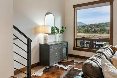 a living room with a couch and a window at 90 Hay Meadow townhouse in Fraser