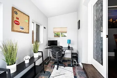 a home office with a desk and a chair at Work-Friendly Denver Stay - Rooftop Deck & Garden in Denver