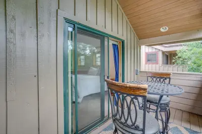 a patio with a table and chairs on a porch at 8 Mi to Skiing Mtn-View Getaway in Frisco! in Frisco