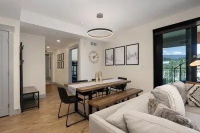 a living room with a couch and a table at Timber Fox 1208 apts in Winter Park