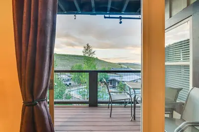 a view from the balcony of a house at Ski-InandSki-Out and Pool Access Granby Ranch Gem in Granby