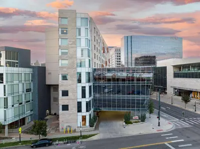 a view of a city with tall buildings at The Art Hotel Denver, Curio Collection by Hilton in Denver