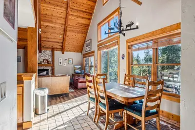 a dining room with a table and chairs at Bright Keystone Getaway w Loft Near Ski Lifts in Keystone