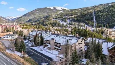 an aerial view of a resort in the mountains at Keystone Retreat with Resort Amenities in Keystone