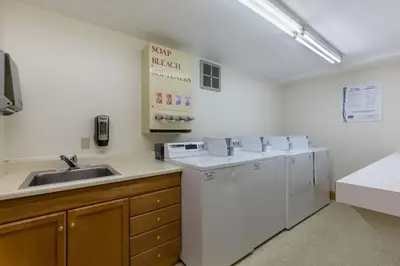 a kitchen with a sink and a counter top at Decatur 1785 in Keystone
