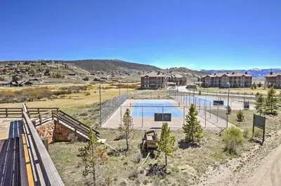 a view of a swimming pool in the desert at 2 Mi to Granby Ranch Mtn-View Studio with Perks in Granby