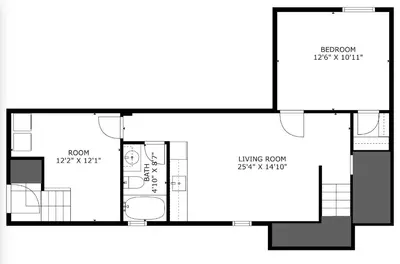 a floor plan of a house at Downtown Stay off Broadway Nightlife Nearby Parking in Denver