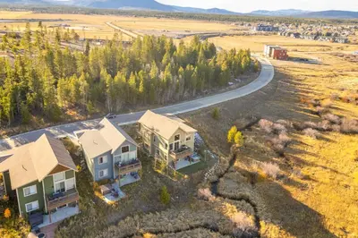 an aerial view of a house with a road at 5 Mi to Winter Park Resort Fraser Family Home in Fraser