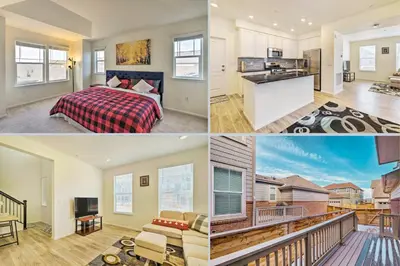 a collage of pictures of a bedroom and a living room at Charming 3BR Retreat - Perfect for Families! in Fort Collins