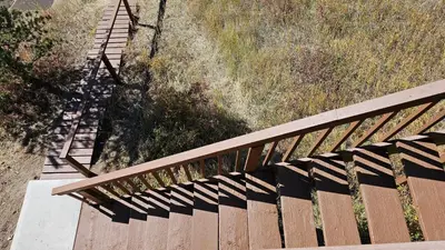 an overhead view of a wooden walkway in a field at Palmers Dr 1010 in Silverthorne