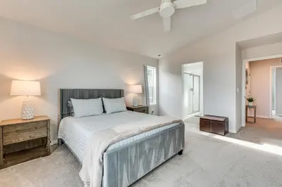 a bedroom with a large bed and a window at Hike, Bike and More Superior Home 3 Mi to Parks! in Superior