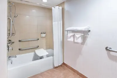 a bathroom with a tub and a toilet and a shower at Holiday Inn Frisco by IHG in Frisco