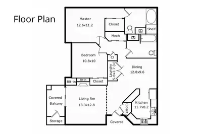 a floor plan of a house at Timberline Retreat - King Bed, Fireplace & Pool! in Fort Collins