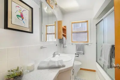 a bathroom with a sink and a toilet at 5 minute drive to Pearl Street - Best Neighborhood in Boulder in Boulder