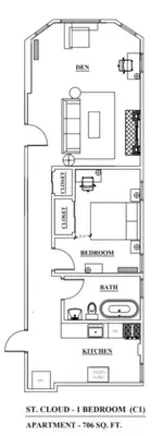 a floor plan of a house at Cloud by Modern Midstay - 1 Block to City Park #C1 in Denver