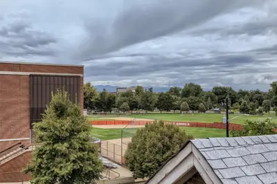 a view of a baseball field from a building at Cloud by Modern Midstay - 1 Block to City Park #C5 in Denver