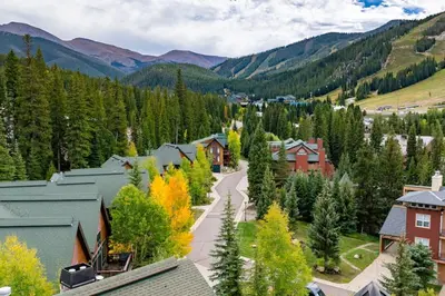 an aerial view of a small town in the mountains at Luxe Home Minutes To Skiing Hot Tub in Winter Park