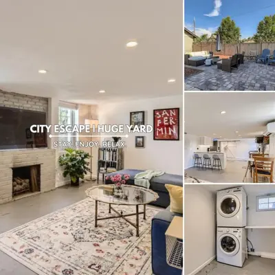 a collage of photos of a living room and a house at A Pet Friendly And Remodeled I Near RiNo Where Sleeps 7 in Denver