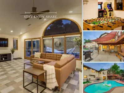 a collage of pictures of a home with a pool at Backyard Oasis Pool Is A Beautiful Home in Arvada