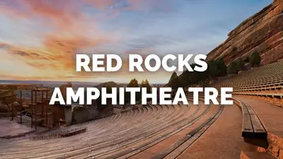 a picture of a train station with the words red rocks amphitheater at New Hip Loft Near RiNo Taxi District With A Pool in Denver