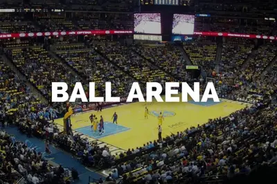 an overhead view of a basketball game in a stadium at RiNo Loft With Parking And Mountain Views in Denver